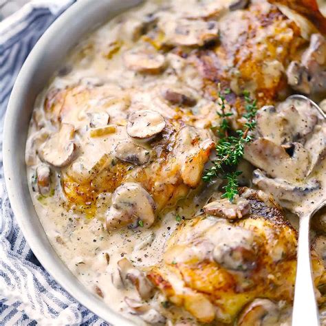 Creamy Chicken And Mushrooms Bowl Of Delicious