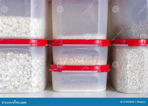 Filled Plastic Containers Stock Photo Image Of Protection 37902820