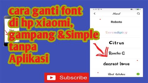 Cara Mengubah Font Tulisan Hp Xiomi Youtube