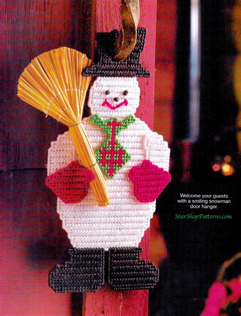 Vintage Snowman Plastic Canvas Pattern Book PDF Christmas Plastic