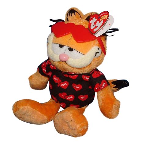 Ty Beanie Baby Happy Valentines Day Garfield Stuffed Animal Mwmt