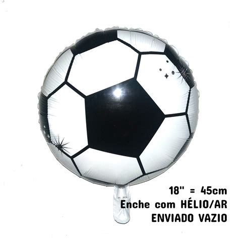 10 Balão Metalizado Bola de Futebol 45cm Elo7