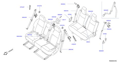 Nissan Pathfinder Seat Belt Lap And Shoulder Belt Rear Ja B