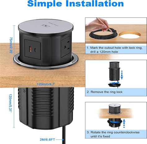 Toma De Corriente El Ctrica Desplegable Para Encimera De Cocina