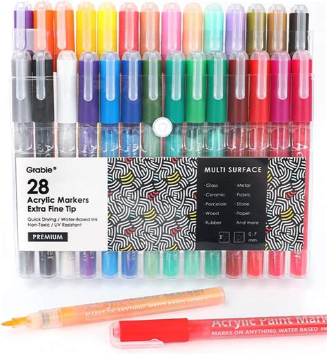 Amazon Grabie Acrylic Paint Pens Color Extra Fine Tip Markers