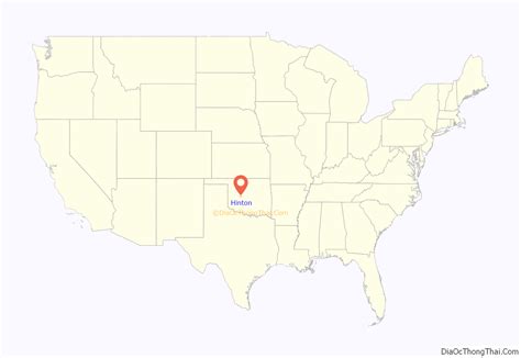 Map of Hinton town, Oklahoma - Thong Thai Real