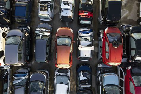 Aerial view of a small car demolition park 27090903 Stock Photo at Vecteezy