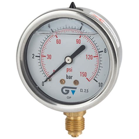 Manometro Glicerina Genebre Saida Vertical 1 4pol 0 A 16 Bar 240 Psi