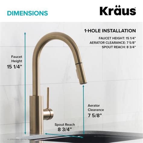 Kraus Oletto Single Handle Pull Down Kitchen Faucet With Dual Function