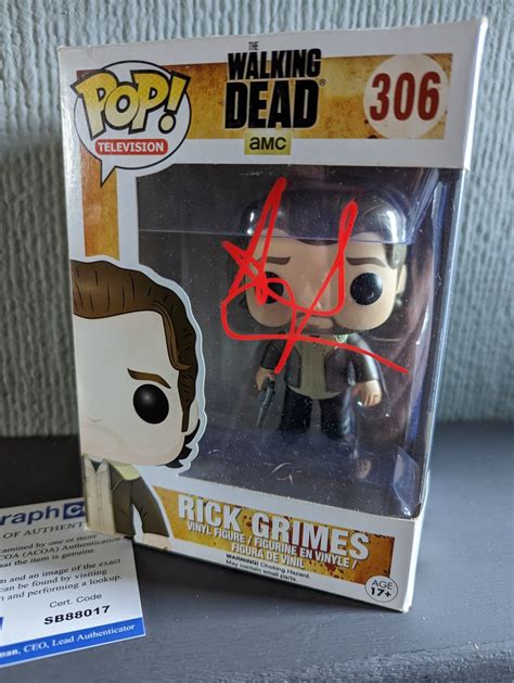 Andrew Lincoln Signed Rick Grimes Funko Pop Acoa Celebrity Signings Uk