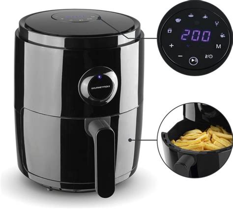 Gourmetmaxx Digitale Hetelucht Friteuse L W Zwart Airfryer