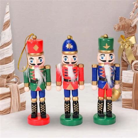 STATUES ORNEMENTALES CASSE NOISETTE De Noël En Bois 3 Pièces Pour