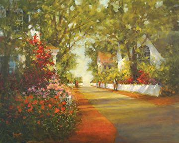 Summer Street By Barbara Applegate Oil 24 X 30 Landscape Prints