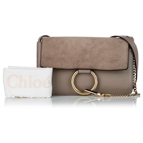 Chloé Chloe Gray Faye Leather Crossbody Bag Grey Suede Pony-style
