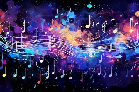 Premium Photo Art Print Music Notes Abstract Galaxy Music Canvas