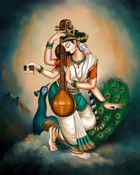 painting of Saraswati maa | Saraswati painting, Bengali art, Art ...