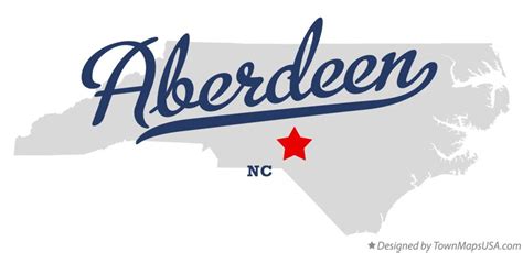 Map of Aberdeen, NC, North Carolina