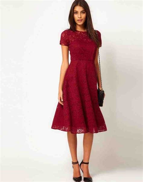 Modest Red Bridesmaid Dresses Lace Dress Fashion Holiday Dresses