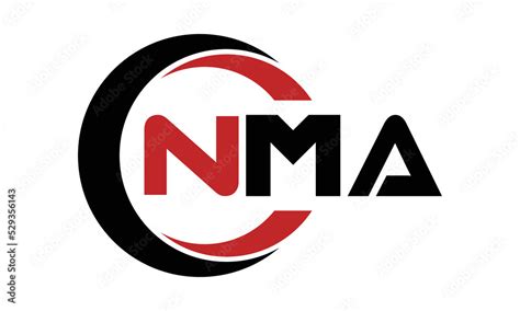 NMA Three Letter Swoosh Logo Design Vector Template Monogram Logo