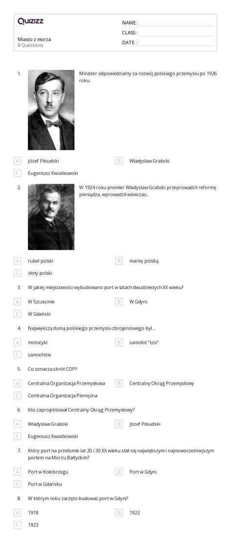 Ponad Rewolucja Przemys Owa Arkuszy Roboczych Dla Klasa W Quizizz