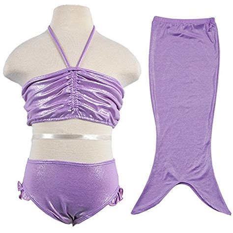 Baohulu Girls Piece Swim Set Lovely Mermaid Tail Bikini Swimmable