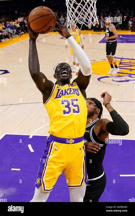 Los Angeles Lakers Forward Wenyen Gabriel Shoots As Los Angeles