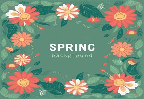 Un Fondo Verde Con Flores Y Un Fondo Verde Con Un Marco Floral Vector