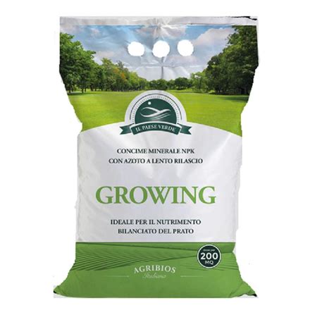 Growing Concime NPK Azoto Ideale Per Prato 8 Kg AGRIBIOS Emporio