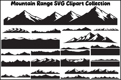 mountain range silhouette svg bundle graphic  designsy creative
