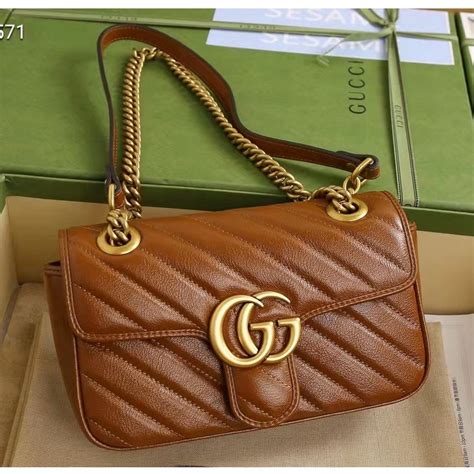 Bolsa De Ombro Gucci Gucci Caramelo Original Nova Cole O Gg Marmont