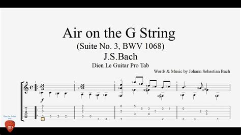 Air On The G String Guitar Tabs Youtube