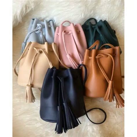 Jual Tas Minishow Serut Kuncir Sling Bag Mini Serut Tas Fashion Cewek