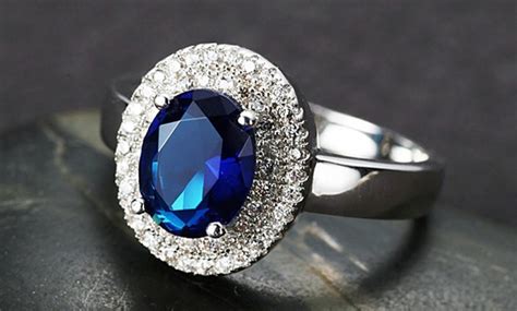 Up To Off Blue Simulated Sapphire Ring Groupon