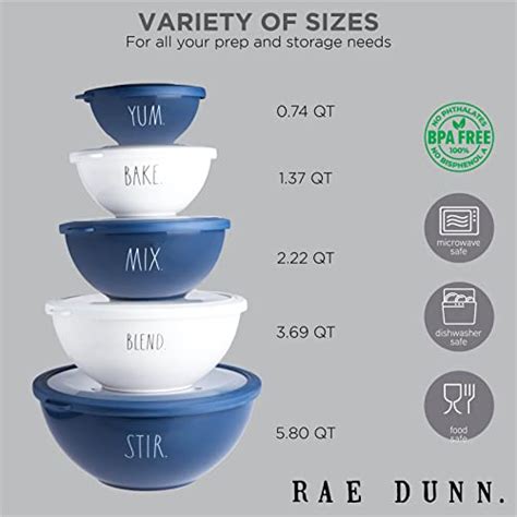 Buy Rae Dunn Mixing Bowls With Lids Piece Plastic Nesting Bowls