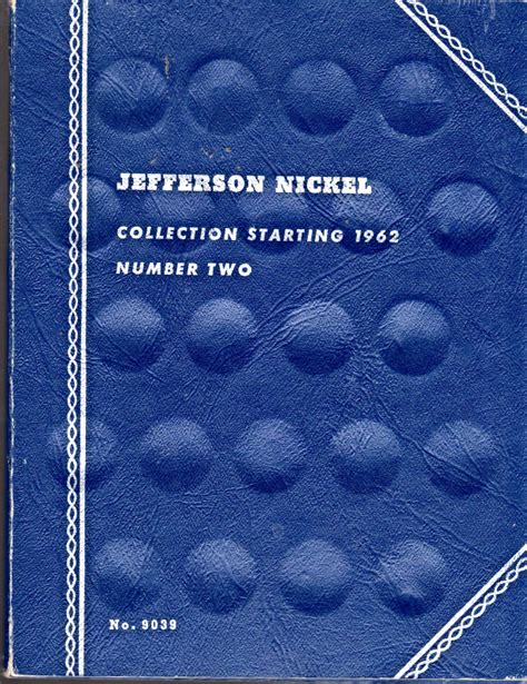 Jefferson Nickel Collection Book Starting 1962 Number Two Jefferson