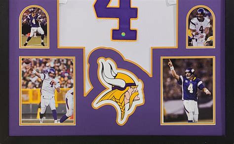 Brett Favre Autographed Framed Vikings White Jersey - The Stadium Studio