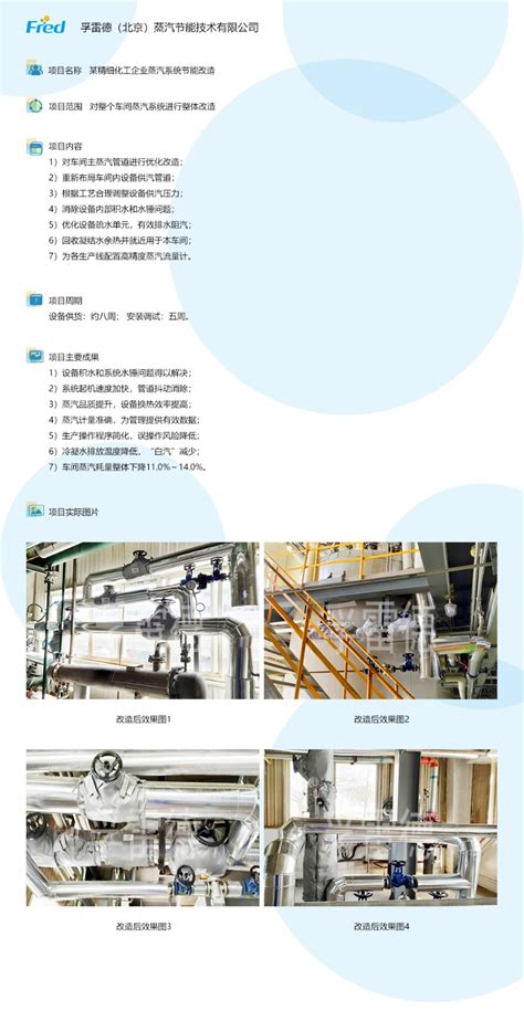 精细化工企业蒸汽系统节能改造 蒸汽节能技术 蒸汽系统优化 蒸汽节能工程 蒸汽节能设备
