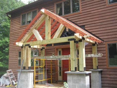 Timber frame Porch Ecléctico Porche Filadelfia de Gehman Design