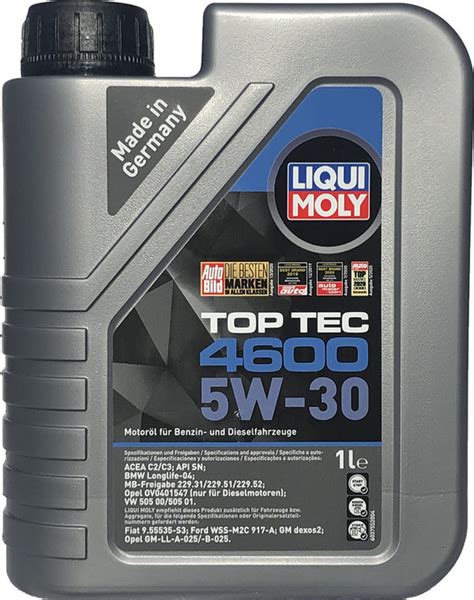 Liqui Moly 5w 30 Top Tec 4600 1 Litre Buy Online Motor Oil