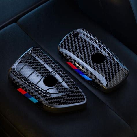 Carbon Fiber Style Remote Key Fob Case Cover For Bmw Series F