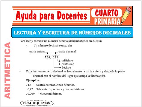 Lectura Y Escritura De Decimales Ejemplos Y Ejercicios Resueltos E Hot Sex Picture