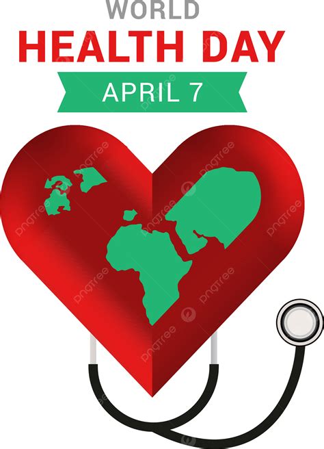 Día Mundial De La Salud Con Corazón Y Estetoscopio Png Día Mundial De La Salud Día De La