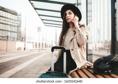 Sexy Fit Brunette Woman Pigtails Trains Stock Photo