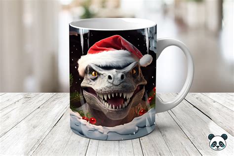 Christmas T Rex D Mug Wrap Sublimation Graphic By Pandastic Creative