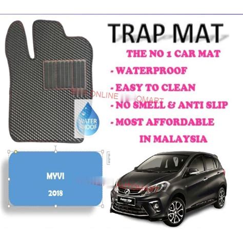 Myvi 2018 TrapMat Customize Car Floor Mat Car Mat Waterproof Anti Slip