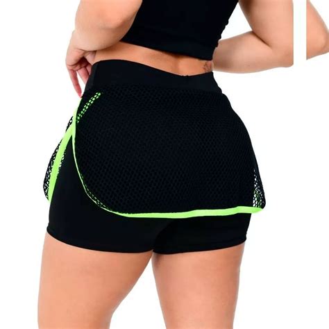 Short Saia Fitness De Academia Telinha Feminino Feira Da