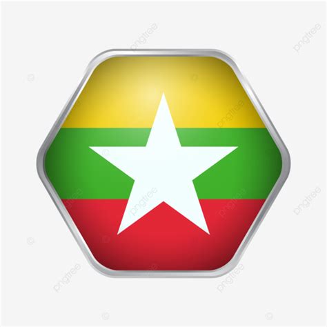 Myanmar National Flag Polygon Shape Myanmar Myanmar Flag Flag Of