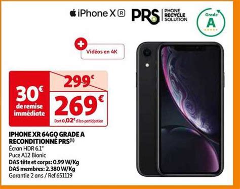 Promo Iphone Xr Go Grade A Reconditionn Prs Chez Auchan Icatalogue Fr