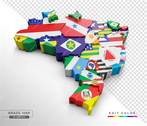 Mapa Do Brasil Com Bandeiras - 7