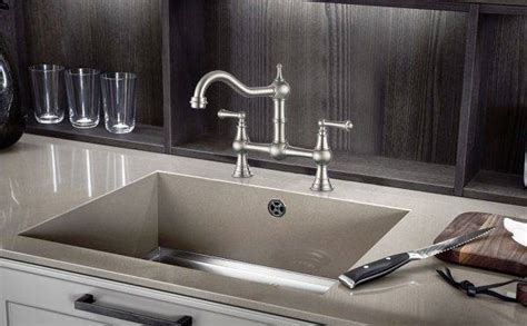 Wowow Inch Brushed Nickel Bridge Kitchen Sink Faucet